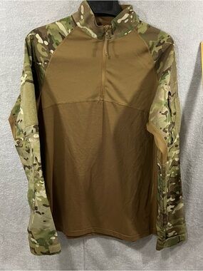Condor Combat Shirt Mens Large Brown Multicam 1/4 Zip Tactical Camo